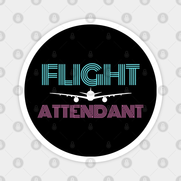 Flight Attendant Neon Magnet by Jetmike